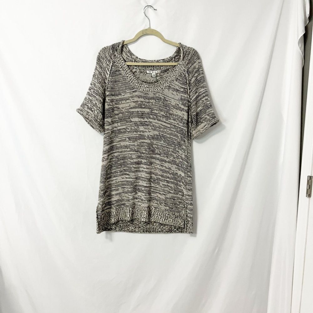 Cabi #973 Marled Black & White Heater Short Sleeve Tunic Sweater Size M - Picture 6 of 7